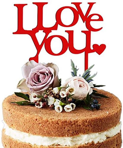 I LOVE YOU Cake Toppers Pick Acrylic Cake Topper Decoration for Sweet Love Theme Wedding EngagementValentines Day Bridal Shower Mothers Day Party Cake Decors Red I LOVE YOU Cake Toppers Pick Acrylic Cake Topper Decoration for Sweet Love Theme Wedding EngagementValentines Day Bridal Shower Mothers Day Party Cake Decors Red