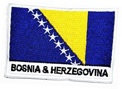 Bosnia and Herzegovina Flag Patches Stickers Bosnia and Herzegovina Country Flag Embroidered Badge Iron On Sew On Patch Logo Jeans Jacket Polo T- Shirt Hat Backpacks Uniform Emblem National Flag 11