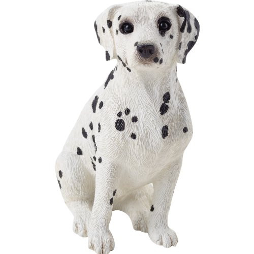 Sandicast Small Size Black Dalmatian Sculpture, Sitting