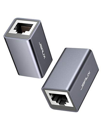 RJ45 Couple Ethernet Cable Connector JSAUX 2 Pack Ethernet LAN Coupler Connector Ethernet Extender Adapter Compatible with LAN Cables Network Cables Ethernet Cables for Cat7 Cat6 Cat5-Grey