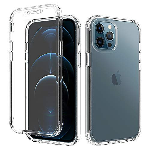 iPhone 12 Pro Max Case LABILUS 360 Full-Body Heavy Duty Crystal Solid Bumper Protective Cover Case with Screen Protector for iPhone 12 Pro Max 6_7 inch - Clear