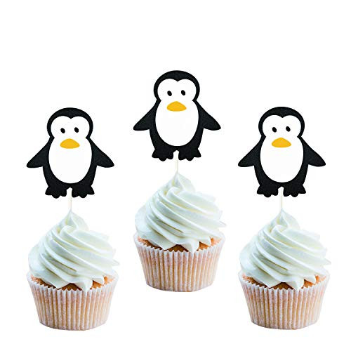24Pcs Glitter Penguin Cupcake Topper Baby Winter Onederland Decorations Penguin Baby Shower Decorations Penguin Birthday Penguin Party Decorations_ 24Pcs Glitter Penguin Cupcake Topper Baby Winter Onederland Decorations Penguin Baby Shower Decorations Penguin Birthday Penguin Party Decorations_