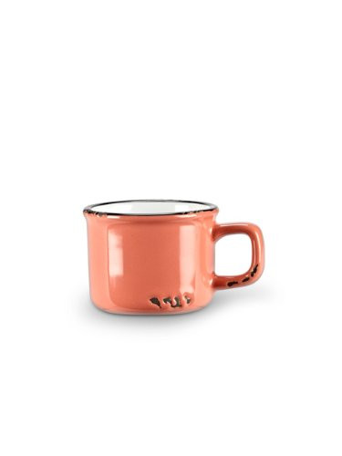 Abbott Collection Enamel Look Stoneware Espresso Cup, Coral