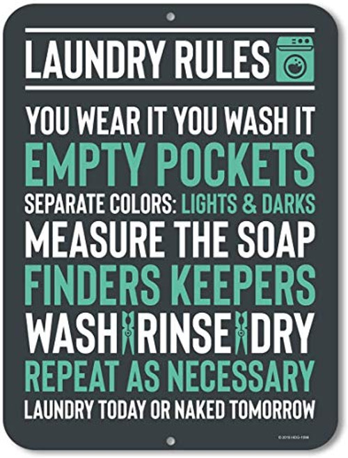 Laundry Room Decoration Laundry Rules Metal Sign 8 x 12 inch Interesting Laundry Signs M17