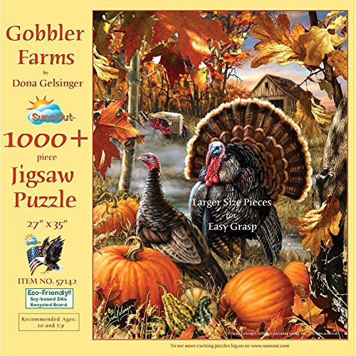 SunsOut Gobbler Farms 1000 Piece Jigsaw Puzzle (Large Pieces)