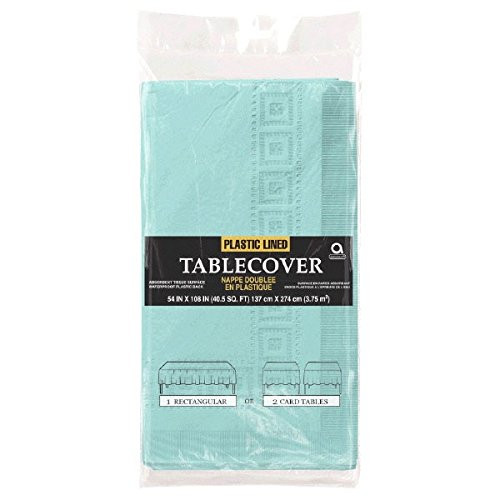 Amscan 57115.121 3-Ply Paper Blue Table Cover 54" x 108"