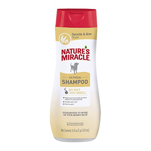 Natures Miracle Oatmeal Shampoo for Dogs 16 Ounces Oatmilk and Aloe Scent