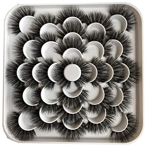 Pooplunch False Eyelashes 15 Pairs 8D Fluffy Soft Faux Mink Lashes Dramatic Fake Eyelashes Long Thick Crossed Eye Lashes Wholesale Multipack