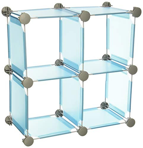Organize It All Set of 4 Translucent Connecting Storage Cubes  Blue