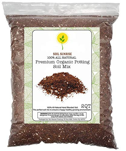 Premium Organic Potting Soil Mix Nutrient Rich Coco Coir Worm Castings and Perlite Indoor Outdoor Garden Soil Blend - 2QT