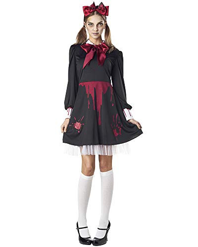 Seasons Women Zombie Babydoll Costume Includes DressHeandpiece and Necktie L12-14 Black
