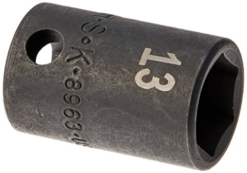 SK Hand Tool 8963 3/8-Inch Drive Standard Impact Socket, 13mm