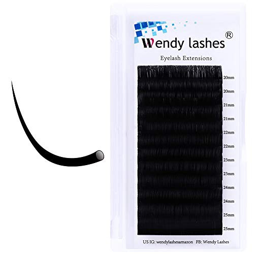 Lash Extensions CD Curl 20-25mm Mixed Tray Classic Eyelash Extensions 0_05mm Individual Lashes Silk Eyelash Extension Lashes by WENDY 0_05-C Mixed 20-25mm