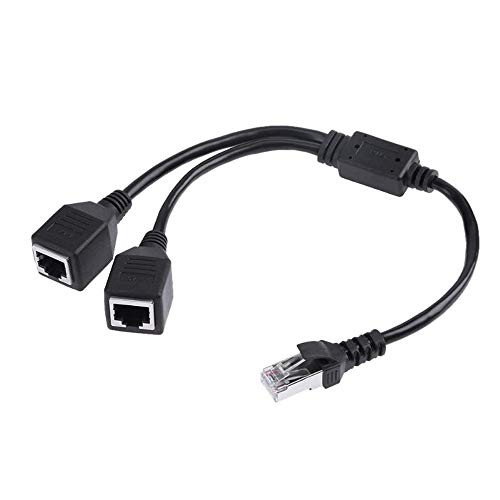 RJ45 Ethernet Splitter Cable RJ45 1 Male to 2 x Female LAN Ethernet Splitter Adapter Cable Suitable Super Cat5 Cat6 Cat7 LAN Ethernet Socket Connector Adapter