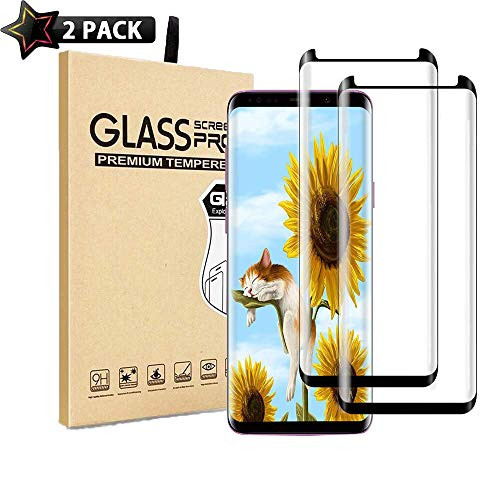 Galaxy S9 Screen Protector2 Pack ZUO XI Samsung Galaxy S9 Tempered Glass with Anti-Fingerprint Bubble Free 9H HardnessHD Screen Protector FilmBlack Black
