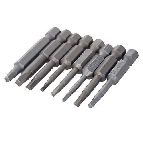 Utoolmart Screwdriver Bits Set 8pcs 14 inch Hex Shank Magnetic SquareTriangle Head Screwdriver Bit 50mm Length S2 Screw Driver Kit Tools