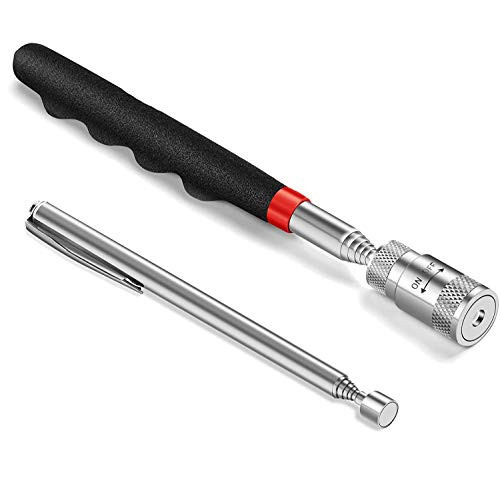2 Pack Magnetic Pickup Tool Gifts For Men Telescoping Pick Up Gadget with LED Lights Strong Magnet Head to Reach Tool Christmas Gift for DIY Handyman FatherDad Husband Boyfriend Him Women