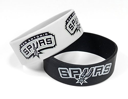 NBA San Antonio Spurs Silicone Rubber Bracelet Wristbands 2-Pack