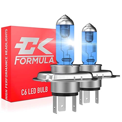 CK Formula H4 Halogen Headlight Bulb 5000K 12V 60W55W Super White 9003 Halogen Headlight Bulb HB2 Halogen Headlight Bulb Headlight Bulb High and Low Beam Bulbs Automotive Headlight Bulbs P43T Base