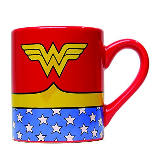 Silver Buffalo WW0134 DC Comics Wonder Woman Uniform Jumbo Ceramic Mug, 20-Ounces
