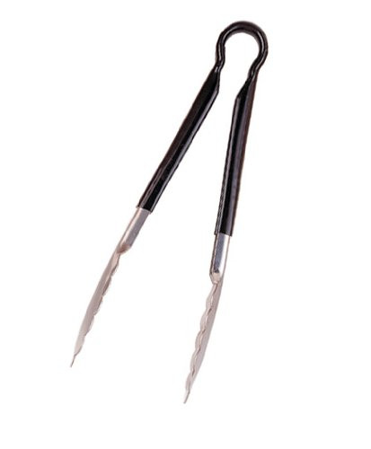 Crestware CG12BK 12-Inch Black Grip Tong, 12 Inch Silver