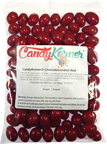 Kimmie Candy ChocoAlmonds Red  Chocolate Covered Almonds And A Light Candy Shell 1 Pound  16 Ounces  By CandyKorner