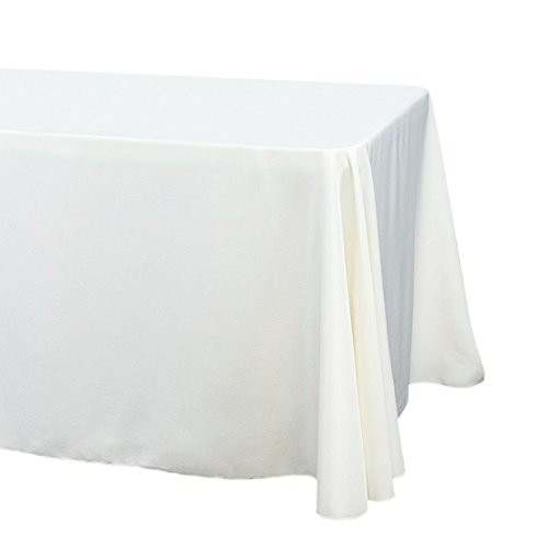 LinenTablecloth 70 x 120 in. Rectangular Polyester Tablecloth Ivory