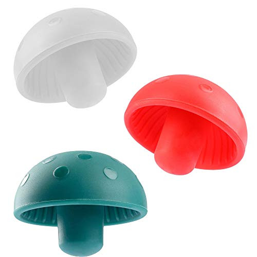 Mushroom Silicone Wine Stoppers Reusable Beer Bottle Cover Wine Bottle Stopper Airtight seal on Wine Bottles Set of 3 multicolor