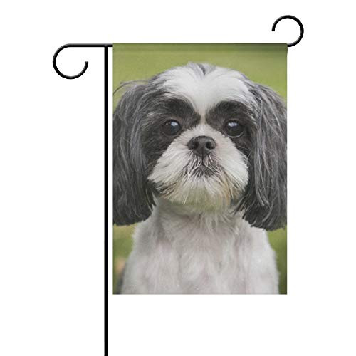 Hokkien BlueViper Beautiful Shih Tzu Dog Garden Flag Double Sided 12 x 18 Inch Yard Flags Decorative Small Garden Flags Outdoor Lawn and Garden Decor