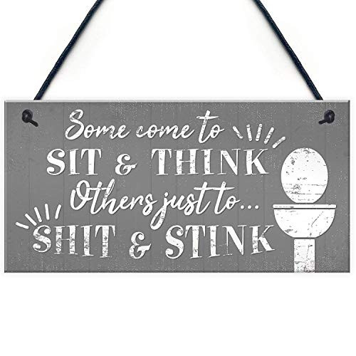 Hty Come to Sit Funny Bathroom Signs Shabby Chic Door Plaque for Toilet Bathroom The Loo 10 X 5?25x12_5 cm?