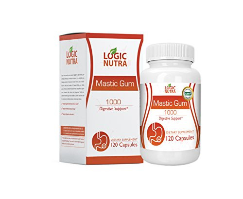 Mastic Gum 1000 mg 120 Vegetarian Capsules by Logic Nutra - Supports gastrointestinal Health, Digestive System, Immune and Oral Wellness Pylori Plex