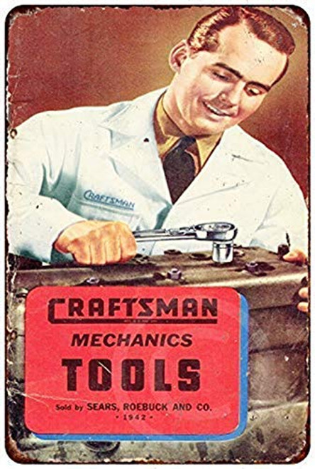LPLED Wall Decor Sign Sears Craftsman Mechanics Tools Aluminum Metal Sign 8x12 Inches W4054