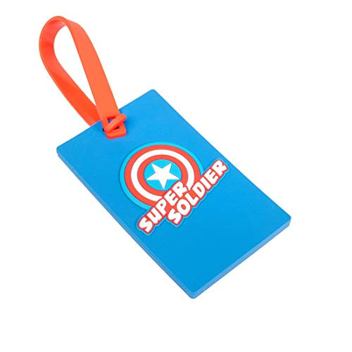 MINISO Marvel Luggage Tag for Journey Suitcase Silicone Suitcase Tag Personalized Luggage id Tags Labels for Travel - Captain America