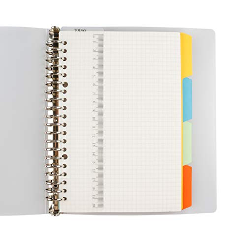 Graph Paper Notebook with Waterproof Hardcover A5 Spiral Grid Paper Notebooks with Elastic Closure Band 5_5x8_3