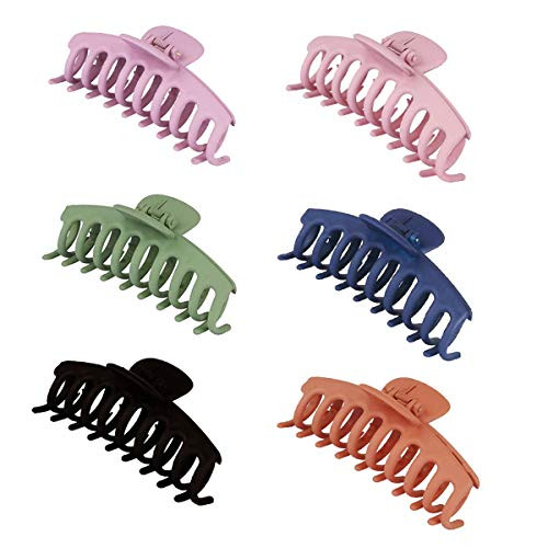 Hair Claw Clips Large Claw Hair Clips for Women Girls Strong Hold for Thick Hair Thin Hairpins Barrette Accessories6 PCS Hair Claw Clips Large Claw Hair Clips for Women Girls Strong Hold for Thick Hair Thin Hairpins Barrette Accessories6 PCS