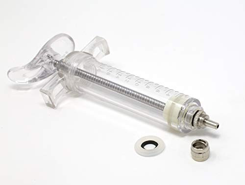 20ml Polycarbonate Plastic Reusable Syringe Luer Lock Tip Slip Tip Livestock Veterinary Medical Lab Supplies