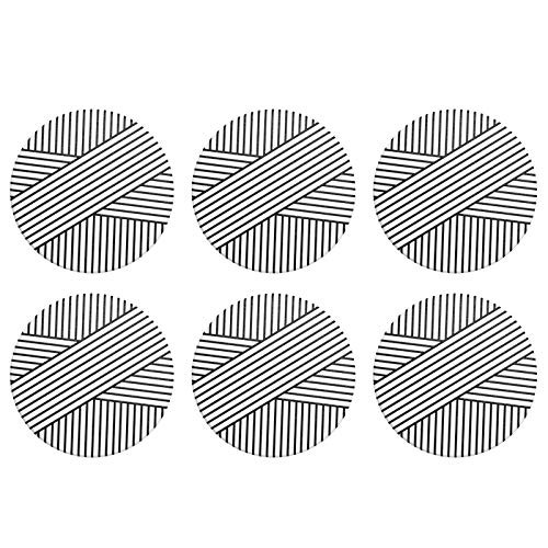 Coasters for Drinks 6 Pieces Ceramic Stone Coasters 4 inch Round Absorbent Coaster with Cork Base Great Gift for Birthday Wedding Housewarming Coffee Bar Decor Living Room Decor