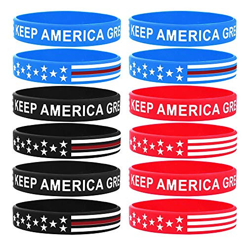 Thunaraz Plain Silicone Wristbands Silicone Bracelet for Men Women Inspirational Motivational Wristbands Merchandise America Bracelet