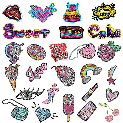 26PCS Diamond Painting Stickers Kits for Kids Diamond Art Sticker Paint with Diamonds 5D Gem Painting Kits by Numbers for Adults Mosaic Stickers DIY Handmade Art Craft as a Gift for Children