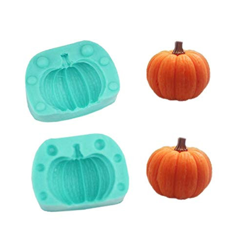 2Pcsset 3D Pumpkin Silicone Mold Candle Molds Mini Pumpkin Mold for Candy Baking Cake Decoration Soap Making Chocolate Clay Halloween Thanksgiving Christmas Decoration Random Color