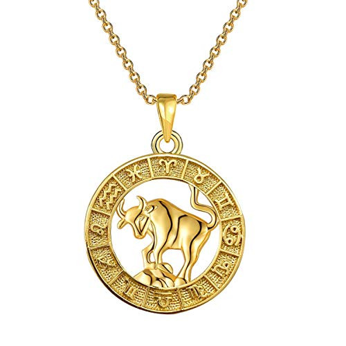 yfstyle 18K Yellow Gold Plated Zodiac Pendant Necklace Coin Necklace Zodiac Sign Pendant Necklace for Women Sagittarius Necklace Horoscope Constellation Pendant Astrology Birthday Gift-Taurus yfstyle 18K Yellow Gold Plated Zodiac Pendant Necklace Coin Necklace Zodiac Sign Pendant Necklace for Women Sagittarius Necklace Horoscope Constellation Pendant Astrology Birthday Gift-Taurus