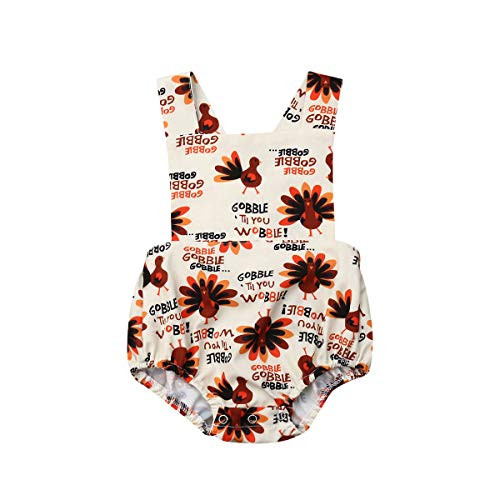 Youweiwu Newborn Baby Girl Boy Thanksgiving Romper Gobble Turkey Bodysuit Jumpsuit My 1st Thanksgiving Outfit Beige 9-12 Months Youweiwu Newborn Baby Girl Boy Thanksgiving Romper Gobble Turkey Bodysuit Jumpsuit My 1st Thanksgiving Outfit Beige 9-12 Months