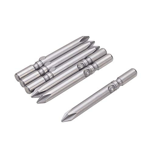 Utoolmart 6mm Round Shank 60mm Length 6mm PH1 Magnetic Screwdriver Bits 6Pcs
