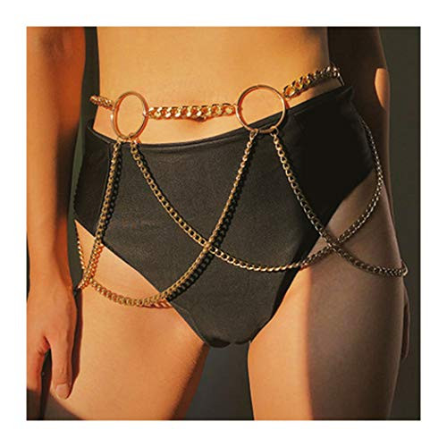 Yokawe Boho Layered Waist Chain Belt Gold Ring Belly Body Chains Summer Beach Body Accessories Jewelry for Women and Girls