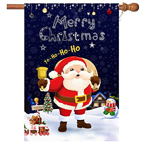 Christmas FlagsChristmas Garden Flag Double-Sided HO-HO-HO Christmas House Flags 28 x 40 Inch with Grommets Double Thickness Burlap Outdoor Christmas Flags for Christmas Garden and Home Decoration Christmas FlagsChristmas Garden Flag Double-Sided HO-HO-HO Christmas House Flags 28 x 40 Inch with Grommets Double Thickness Burlap Outdoor Christmas Flags for Christmas Garden and Home Decoration