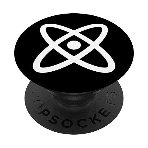 White Atom Atomic Science Molecule Sign PopSockets PopGrip Swappable Grip for Phones  and  Tablets