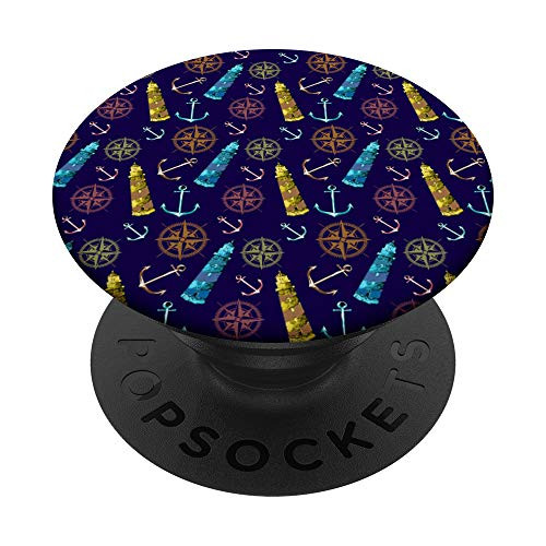 Vintage Nautical Signs Anchor Golden Lighthouse Compass PopSockets PopGrip Swappable Grip for Phones  and  Tablets
