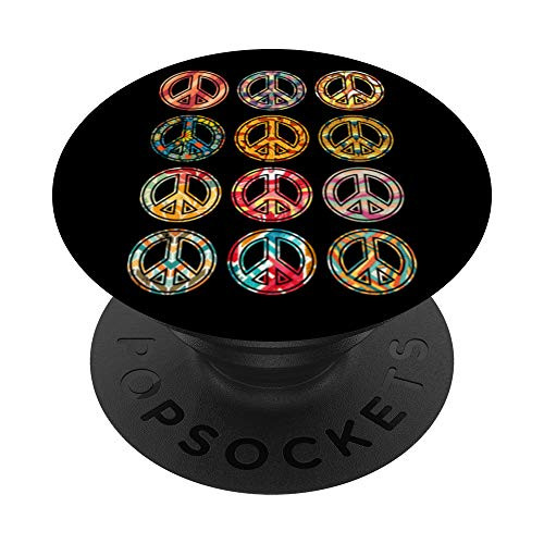 Peace Sign Hippie Retro Trendy Pattern Designs Peace Symbol PopSockets PopGrip Swappable Grip for Phones  and  Tablets