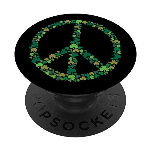 Peace Sign St Patricks Day Shamrock Lucky Clover Leaf PopSockets PopGrip Swappable Grip for Phones and Tablets Peace Sign St Patricks Day Shamrock Lucky Clover Leaf PopSockets PopGrip Swappable Grip for Phones and Tablets