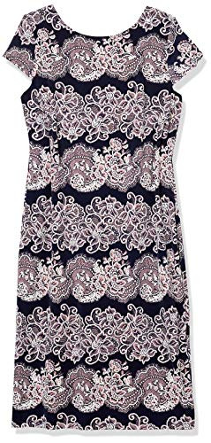 Ronni Nicole Womens Puff Midi Navy Blush 16